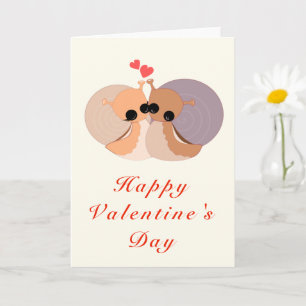 Happy Valentine's Day Card Couple Liebe Snails Karte