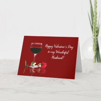 Happy Valentine's Day Card für Ehemann mit Wein Karte