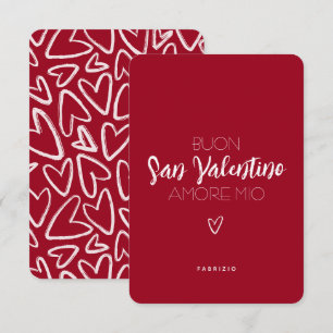 Happy Valentine's Day Card in Rot - Italienisch Karte