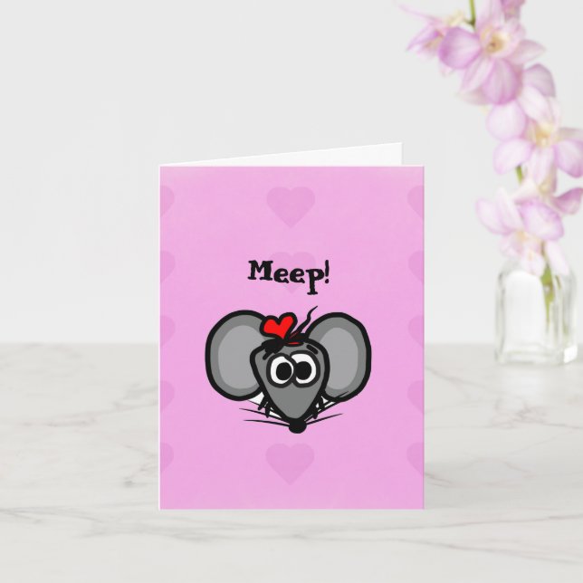 Happy Valentine's Day Card mit Miki die Maus Karte (Orchidee)