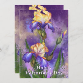 Happy Valentine's Day Card - Schöne Iris Blume