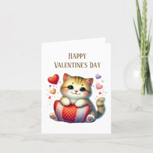 Happy Valentine's Day Cat Feiertagskarte