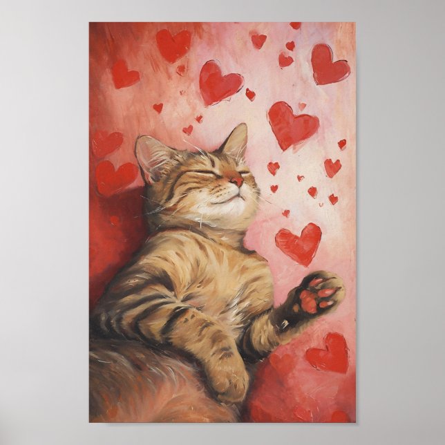 Happy Valentines Day Cat Poster (Vorne)