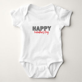 'Happy Valentine's Day' Checkered Letters Fun Love Baby Strampler