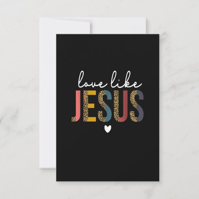 Happy Valentine's Day Christlich Leopard Liebe wie Einladung (Vorderseite)