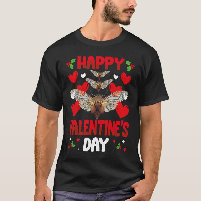 Happy Valentines Day Cicada Heart Love Animal T-Shirt (Vorderseite)
