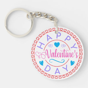 Happy Valentine's Day Circle Design-87128 Schlüsselanhänger
