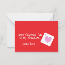 Happy Valentines Day Classmate Niedlich Whimsical  Mitteilungskarte