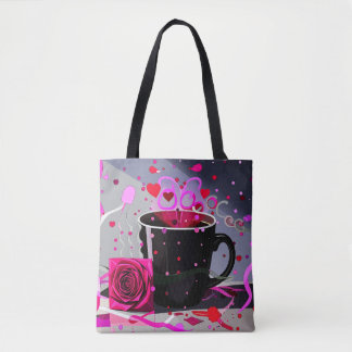 Happy Valentines Day Coffee and Confetti  Tasche
