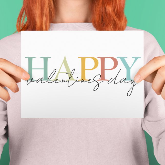 Happy Valentine's Day Colorful Simple Karte (Von Creator hochgeladen)