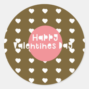 Happy Valentines Day Confetti Herz Donut Runder Aufkleber
