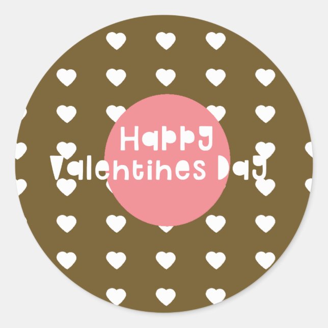 Happy Valentines Day Confetti Herz Donut Runder Aufkleber (Vorderseite)