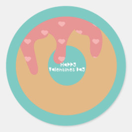 Happy Valentines Day Confetti Herzlich Mattierter  Runder Aufkleber