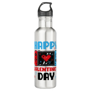 Happy Valentines Day Controller Video Game Heart B Edelstahlflasche