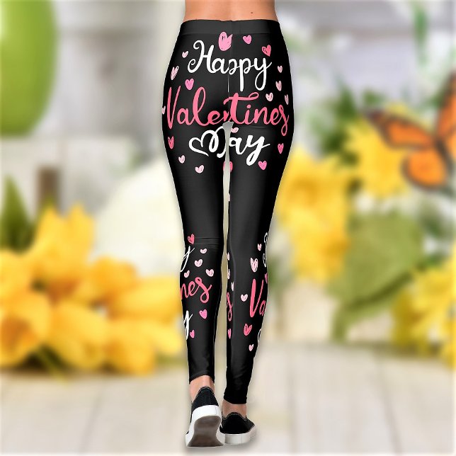 Happy Valentine's Day Cool Pink Hearts Muster Leggings (Von Creator hochgeladen)