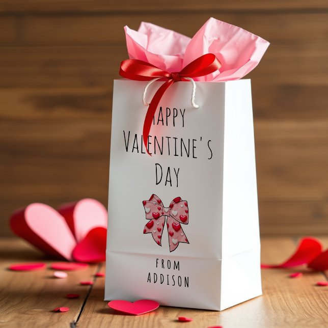 Happy Valentine's Day Coquette Bow Herzmuster Kleine Geschenktüte (Von Creator hochgeladen)