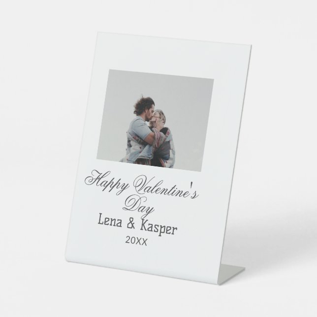 Happy Valentine's day couple photo modern simple t Sockelschild (Vorderseite)
