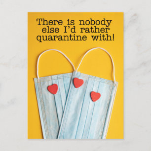 Happy Valentine's Day Covid Geace Mask Quarantine Feiertagspostkarte