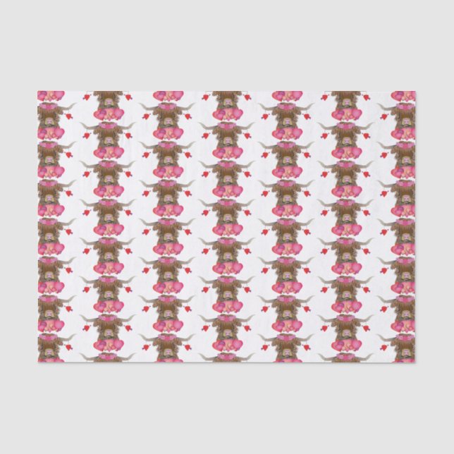 Happy Valentines Day Cow Seidenpapier (Vorderseite)