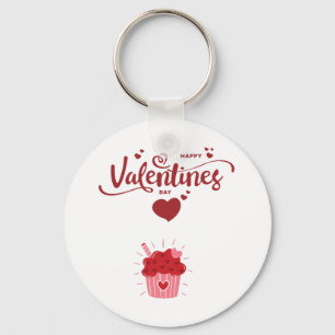 Happy Valentine's Day Cupcake Tasse Schlüsselanhänger