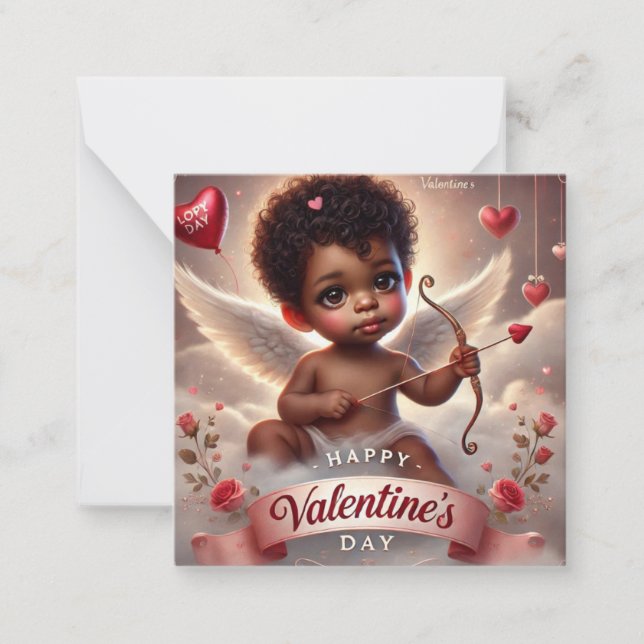 Happy Valentines Day Cupid 1 Mitteilungskarte (Vorderseite)