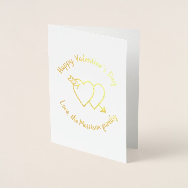Happy Valentine's Day cupid Herzen maßgeschneidert Folienkarte (Vorderseite)