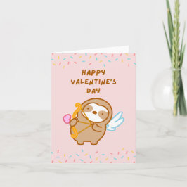 Happy Valentine's Day Cupid Sloth Card Karte