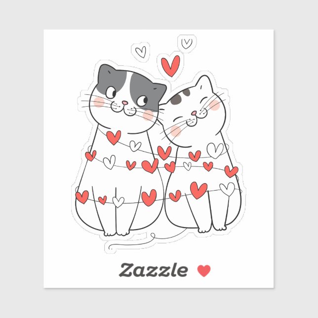 Happy Valentine's Day Custom Cut Vinyl Sticker (Blatt)