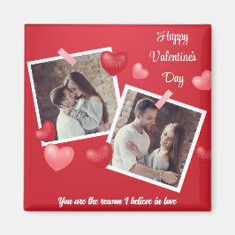 Happy Valentine's Day Custom Foto and Text Magnet