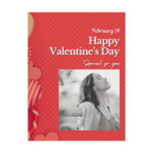 Happy valentine's day Custom Photo Red Hearts