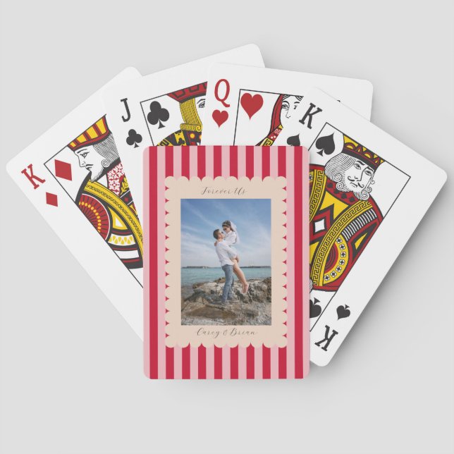 Happy Valentine's Day Custom Photograph Modern Spielkarten (Rückseite)