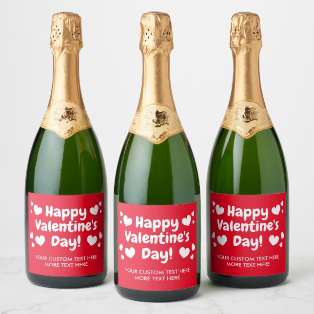 Happy Valentine's Day Custom Sparkling Weinlabel (Flaschen)