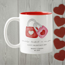Happy Valentine's Day Cute Fun Locks Custom Mug