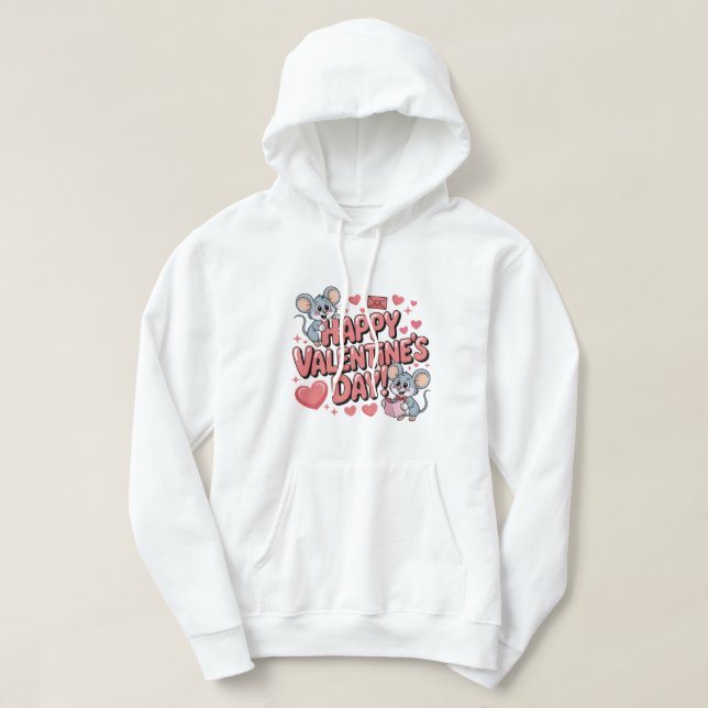 happy-valentines-day-cute-mice-hearts-typography-t hoodie (Design vorne)