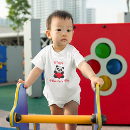 Happy Valentine's Day Cute Panda With Heart Kleinkind T-shirt