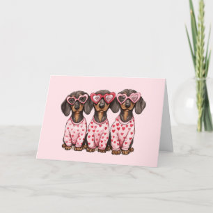 Happy Valentines Day Dackel Hunde Feiertagskarte