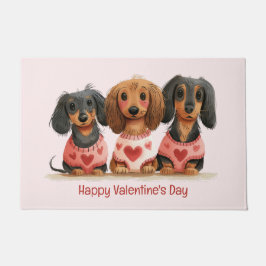 Happy Valentines Day Dackel Hunde Fußmatte