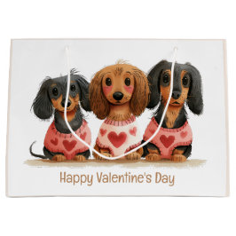 Happy Valentines Day Dackel Hunde Große Geschenktüte