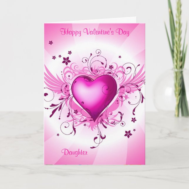 Happy Valentine's Day Daughter Feiertagskarte (Vorderseite)