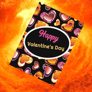 Happy Valentine's Day Dazzling Gradient Gem Herzen Feiertagskarte