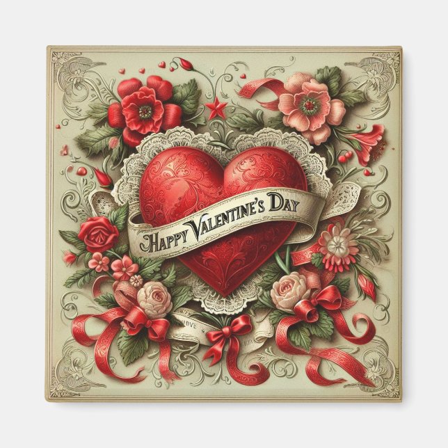 Happy Valentine's Day dekorative Abbildung Magnet (Vorne)