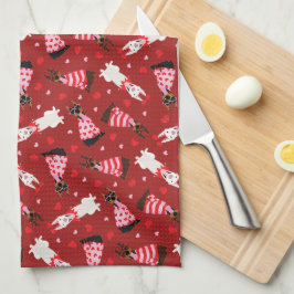 Happy Valentines Day Dobermann Hunde Geschirrtuch