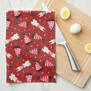 Happy Valentines Day Dobermann Hunde Geschirrtuch