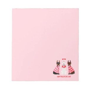 Happy Valentines Day Dobermann Hunde Notizblock