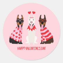 Happy Valentines Day Dobermann Hunde