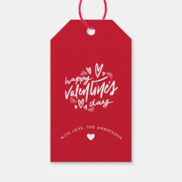 Happy Valentine's Day Drehbuch Rot und Weiß Geschenkanhänger