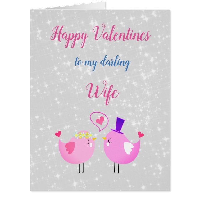 Happy Valentines Day Ehefrau (Vorderseite)