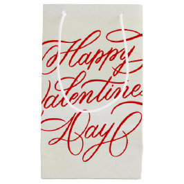 Happy Valentines Day Elegant Red Calligraphy Kleine Geschenktüte