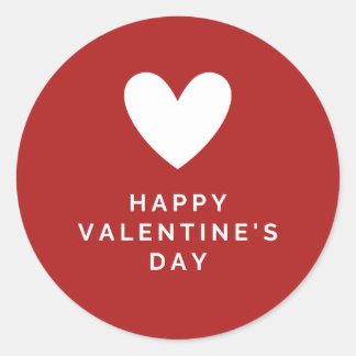 Happy Valentine's Day Elegant Script Pink Hearts  Runder Aufkleber