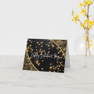 Happy Valentine's Day - Elegante Gold Farbe Detail Karte